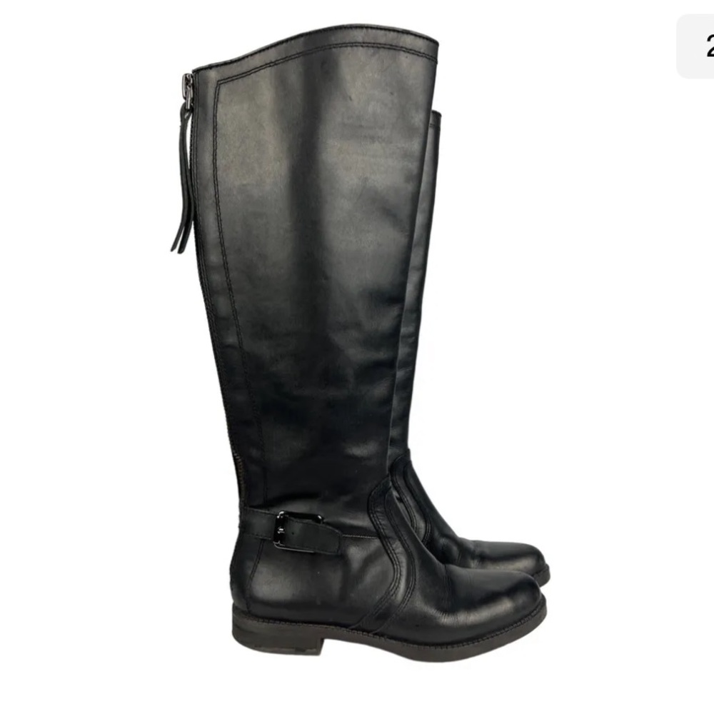 Franco Sarto Black Leather Ankle Boots